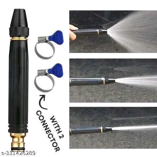 High Pressure Hose Nozzle Water Spray Gun with Connector, Multifunction Adjustable Sprayer Flow for Cleaning Car, Washing Bike, Wash Home and Watering Garden and Plants Portable Direct Metal Water Pen Spray Gun(Without Pipe)