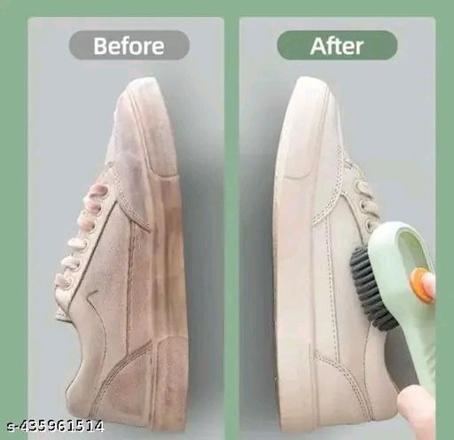 Soap Dispensing Cleaning Brush with Handle Scrubbing Reusable Washing Shoe Brush for Shoes Clothes Cleaning (Pack of 1)